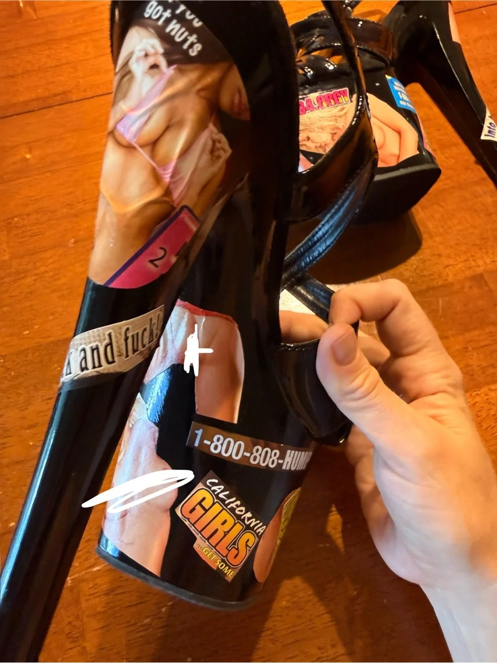 One of a Kind Custom Adult Stripper Pole Platform Heels Black Hustler Magazine